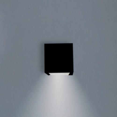 Newgarden LED-væglampe Box 8, sort, 7,5x7,5cm