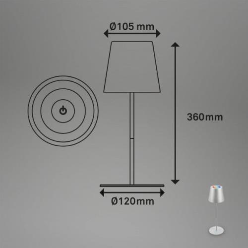 LED-bordlampe 7507015 krom mat RGBW IP44 touchdæmper