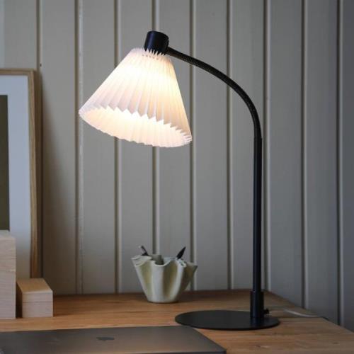 Mira bordlampe, sort/hvid, jern/stof, højde 59 cm