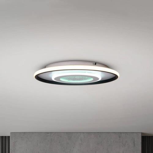 Livana LED loftlampe, hvid/sort, Ø 50 cm, CCT, dæmpbar