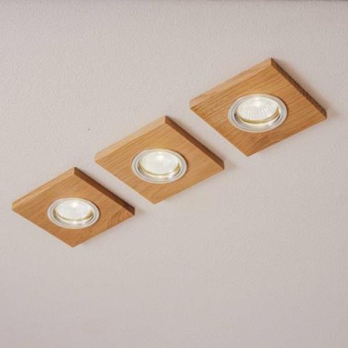 Vitar indbygget loftslampe, træ, eg, 9,5 x 9,5 cm, sæt med 3 stk