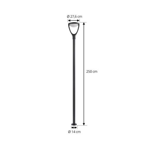 Lucande LED udendørslampe Filor, sort, aluminium, 250 cm