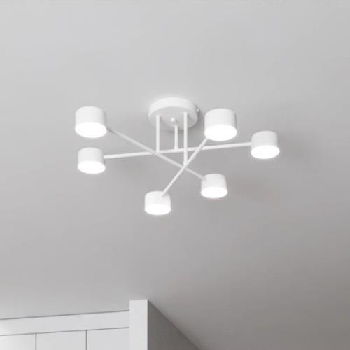 Modus 6 loftlampe, stål, 6 lyskilder, GX53, hvid