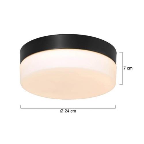 Loftlampe Ikaro sort, Ø 24 cm, metal, plast