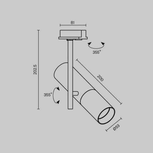 Maytoni Elti skinnespot, sort, Unity-system