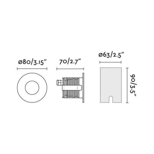 LED indbygningsspot Grund, sort, Ø 8 cm, aluminium/rustfrit stål