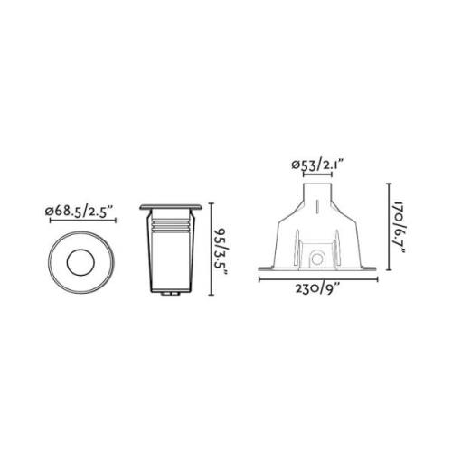 LED-poollys Nok, nikkelfarvet, rustfrit stål, Ø 6,8 cm, IP68