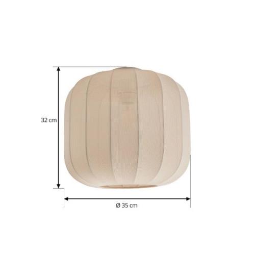 Lindby Helin loftlampe, beige, stof, Ø 35 cm