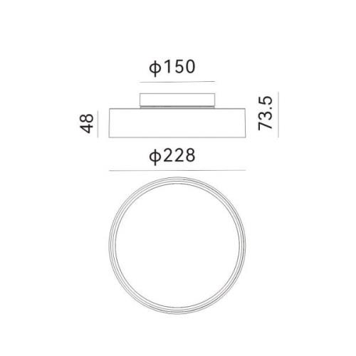 Molto Luce udendørs loftlampe Nona, Ø 22,8 cm, antracit