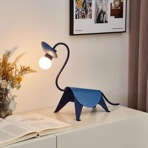 Lucande bordlampe Idalina, Dino, blå, stål, 44 cm