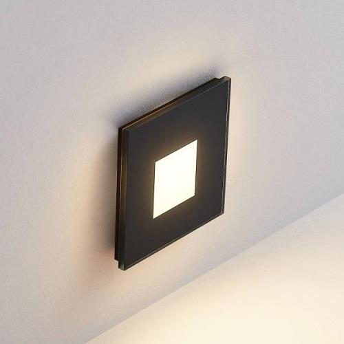 Molto Luce LED indbygningslampe Væg R68 Glas SQ, sort, CCT