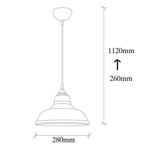 Hængelampe Dilberay 327-S 1 lyskilde rav/sort glas Ø 28 cm