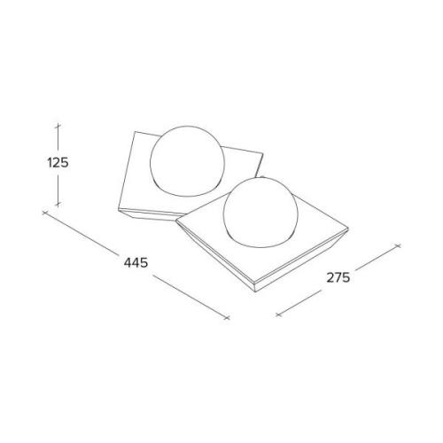 Cicladi loftlampe, 2 lyskilder, 44,5 cm, hvid, gips, GX53