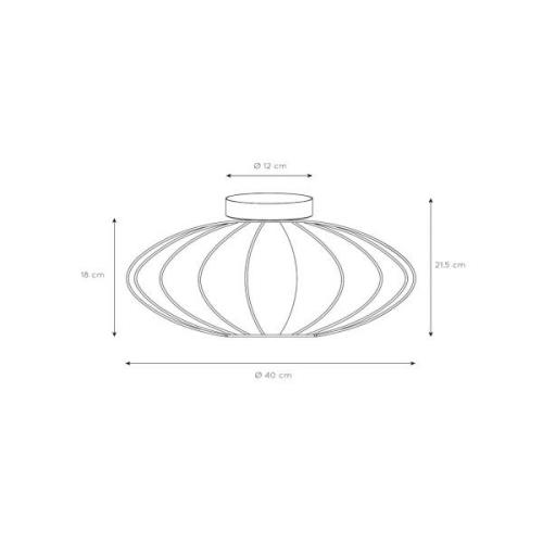 Corina loftlampe, sort, Ø 40 cm, E27