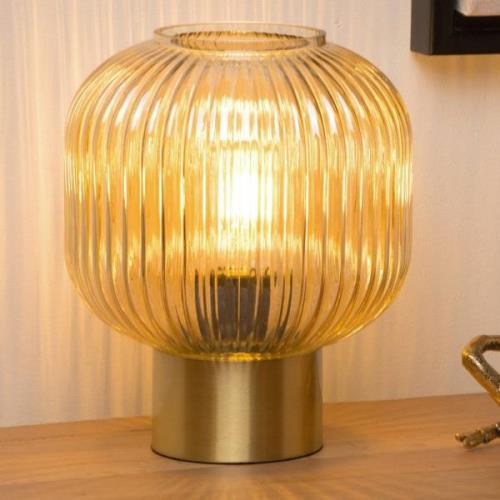 Maloto bordlampe i glas, rav/guld, Ø 20 cm, E27