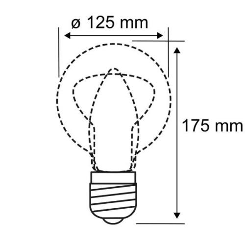 Pauleen LED-filamentpære G125 E27 9 W klar 2.700 K