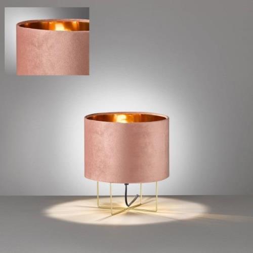 Aura bordlampe fløjlsskærm, højde 32 cm, rosa