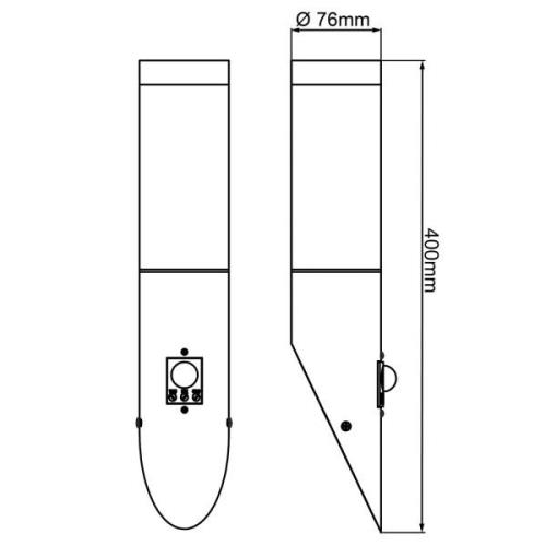 Udendørs væglampe Dody Sensor, sort, metal, plast