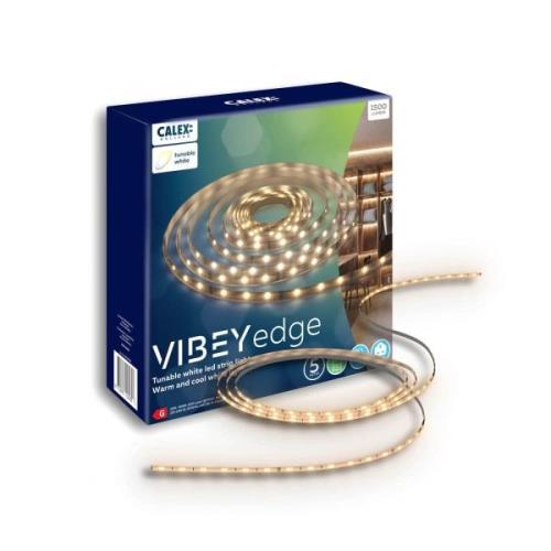 Calex LED-strip Vibey, længde 5 m, stik, fjernbetjening, CCT