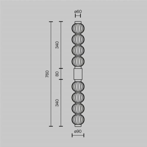 Maytoni LED-væglampe Amulet, lineær, 76 cm, klar/guld