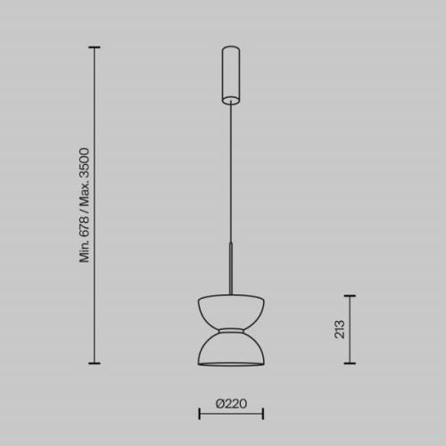 Maytoni LED-hængelampe Kyoto, hvid, Ø 22 cm, glas, metal