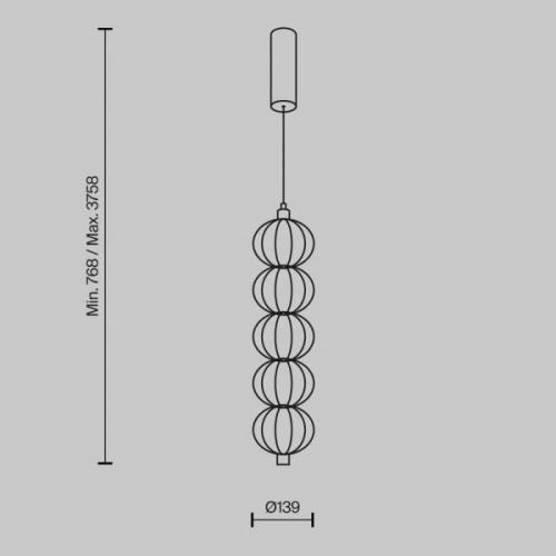 Maytoni LED-hængelampe Golden Cage, lodret, Ø 13,9 cm