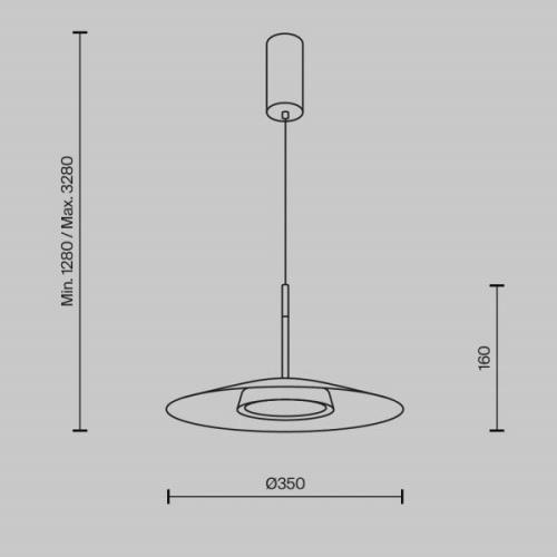 Maytoni LED-hængelampe El, Ø 35 cm, sort, aluminium