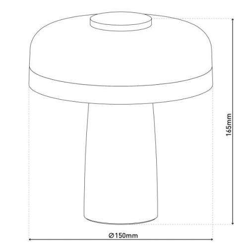 LED-bordlampe Pilu, mint, højde 16,5 cm metal touchdim