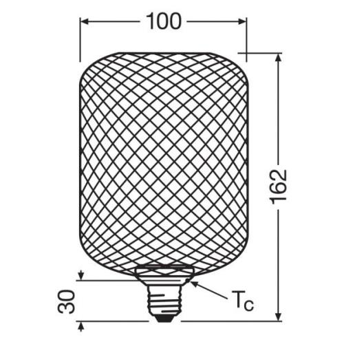 OSRAM Decor LED Flat Square E27 3,5W gold 2,700K Metal