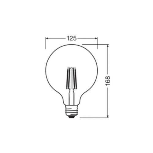 OSRAM LED-pære Globe G125 E27 7,2W Filament 4,000K