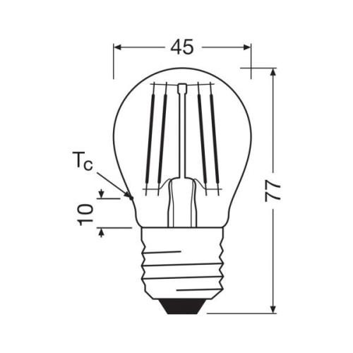 OSRAM LED-filamentpære drop E27 1,2W filament 4000K 255lm