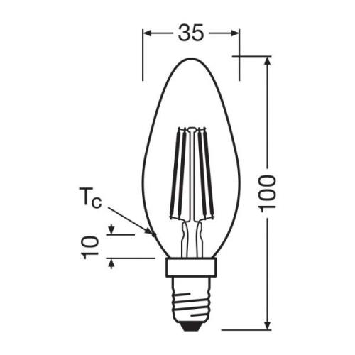 OSRAM LED-pære stearinlys mat E14 2,2W 4000K 470lm