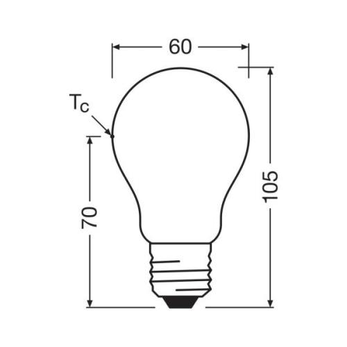 OSRAM LED-pære mat E27 3,8W 4000K 806lm dæmpbar