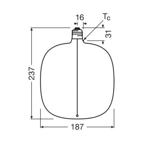 OSRAM LED Vintage Big Oval E27 4,8W 818 Filament smoke dæmpbar