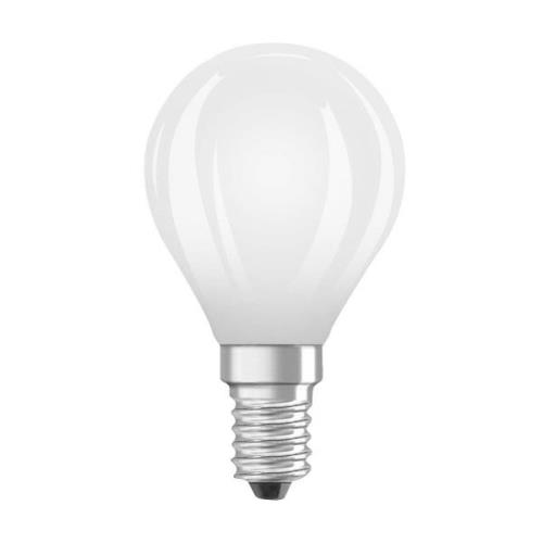 OSRAM LED-pære dråbe E14 1,2W mat 2700K 255lm