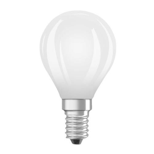 OSRAM LED-pære dråbe mat E14 3,8W 4000K 806lm