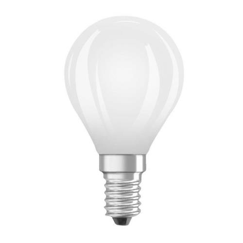 OSRAM LED-pære dråbe mat E14 3,8W 2700K 806lm