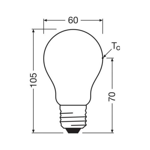 OSRAM LED-pære E27 5W mat 4,000K 1055lm 2stk