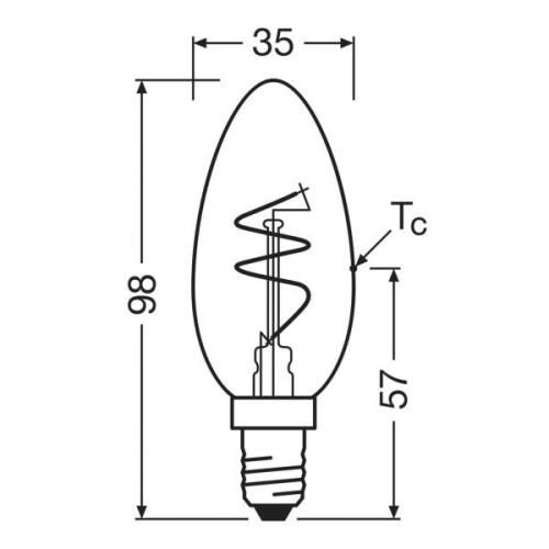 OSRAM LED Vintage B28 E14 4,6W 927 Spiral Filament clear dæmpbar