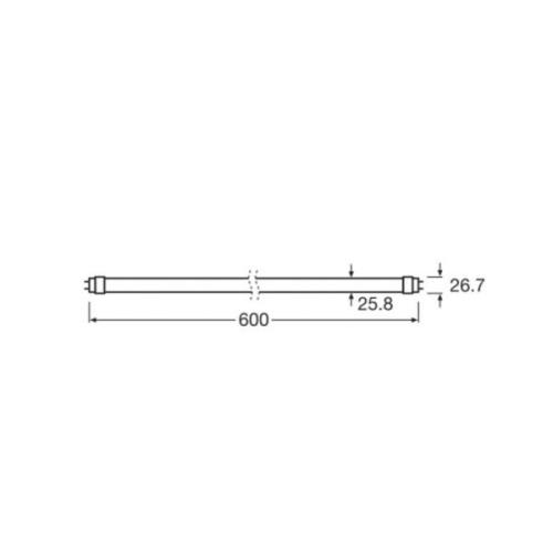 OSRAM LED-plantepære T8 6,6W rør Fluora 2,500K 60cm