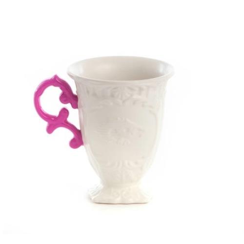 SELETTI-krus I-Wares, hvid/rosa, 300 ml, porcelæn