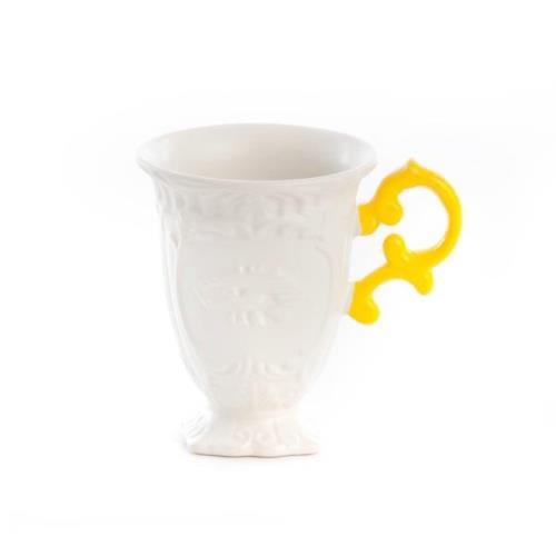 SELETTI-krus I-Wares, hvid/gul, 300 ml, porcelæn