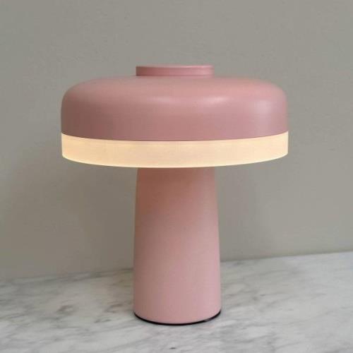 Dyberg Larsen LED-bordlampe Porter, pink, højde 16 cm