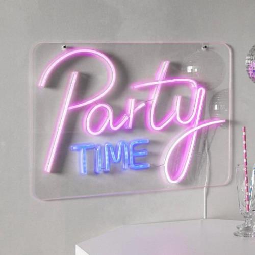 LED-væglampe Party Time, pink/hvid plexiglas 48 x 36 cm USB