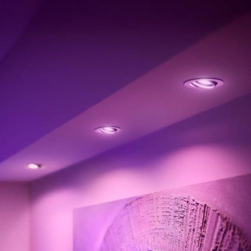 Philips Hue LED-indbygningsspot Centura hvid Ø 9 cm CCT RGB 3x sæt