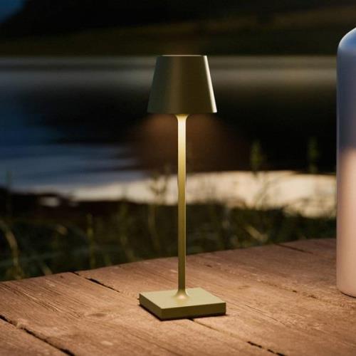 Nuindie pocket LED genopladelig bordlampe, grangrøn, IP54, dæmpbar