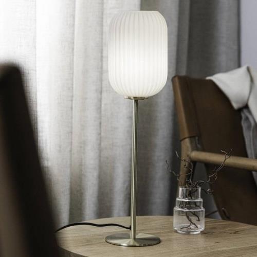 Cava bordlampe, messingfarvet, glas, højde 55 cm