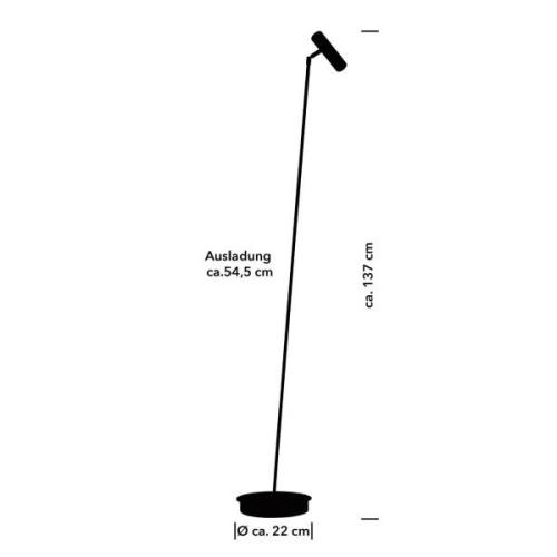 Tom Pro LED-gulvlampe, sort, 1 lyskilde, CCT, dæmper