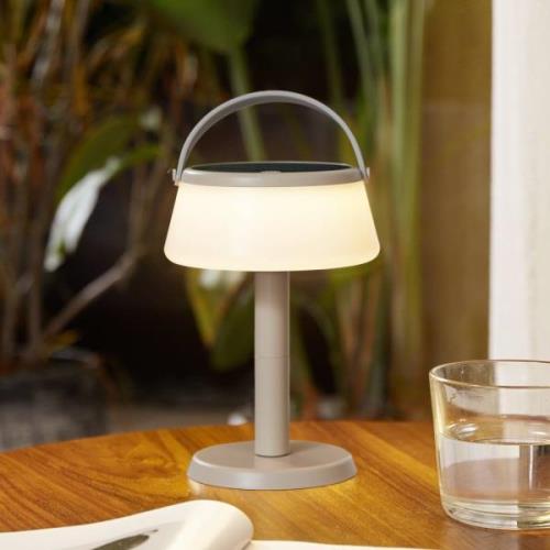 Lindby LED-bordlampe Mikkel, beige, dæmpbar