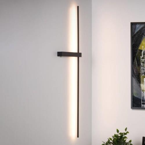 LED-væglampe Segin, højde 90 cm, 10W, sort, aluminium